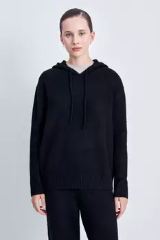 Вязаное худи прямого силуэта