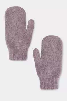 Вязаные варежки с шерстью и ангорой