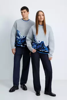 Вязаный джемпер с принтом из коллаборации с maneken