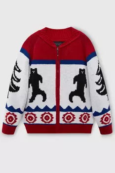 Вязаный кардиган на молнии с добавлением шерсти