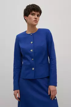 Жакет из хлопка и льна приталенного силуэта