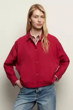 Жакет с добавлением льна и отложным воротником