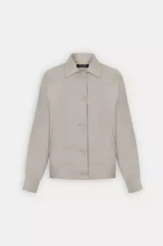 Жакет с добавлением льна и отложным воротником