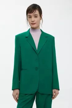 Жакет с отложным воротником свободного силуэта