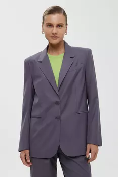 Жакет с отложным воротником свободного силуэта