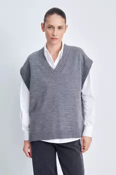 Жилет из шерсти с v-образным вырезом