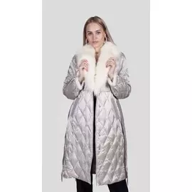 Пальто с мехом лисицы REVUNTULI