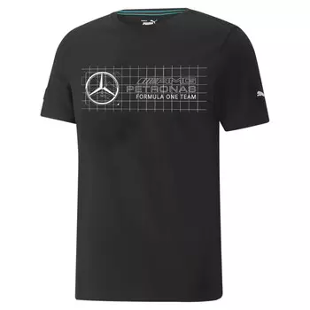 Футболка мужская Puma MAPF1 Logo Tee + (S; 44-46; black (черный); 53369301-S)
