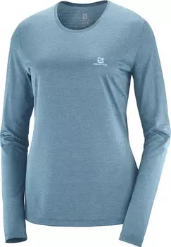 Футболка женская SALOMON AGILE LS TEE W (L; light blue (голубой); LC1607800-MBSBH-L)