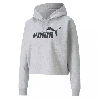 Толстовка женская Puma ESS Cropped Logo Hoodie FL (XS; 40-42; grey (серый); 58686904-XS)