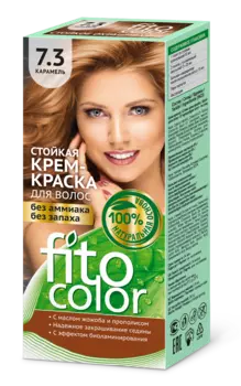 Стойкая крем-краска для волос серии Fito Сolor, тон 7.3 карамель