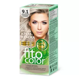 Стойкая крем-краска для волос серии Fito Сolor, тон 9.1 пепельный блондин