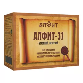 Алфит-31 Для мозгового кровообращения, 120 г (60 брикетов по 2 г), Алфит
