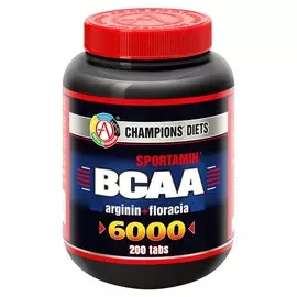 Аминокислотный комплекс BCAA 6000 СПОРТАМИН, 200 таблеток, Академия-Т