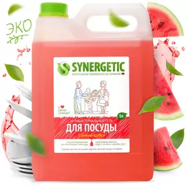 Антибактериальное средство для мытья посуды «Арбуз», 5 л, Synergetic