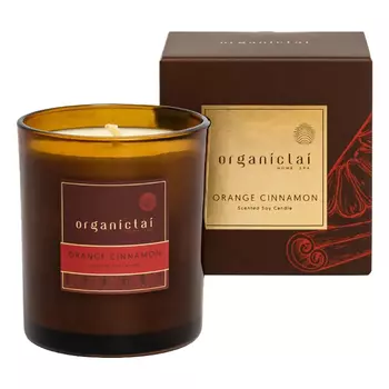 Ароматическая соевая свеча АПЕЛЬСИН - КОРИЦА, 180 мл, OrganicTai