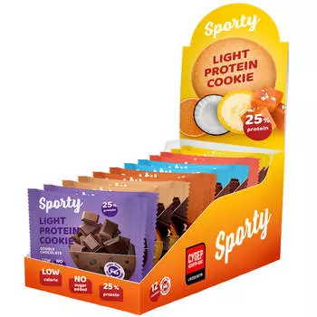 Ассорти-бокс Sporty Protein Light, 12шт*40г (6 вкусов), SPORTY