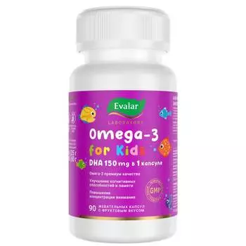 Бэби Омега-3 ДГК 150мг, жевательные капсулы, 90 шт, Evalar Laboratory