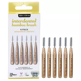 Бамбуковые межзубные ершики, размер 4, цвет желтый, HUMBLE