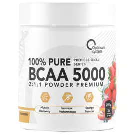 BCAA 5000 Powder, клубника, 200 г, Optimum System