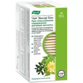 Чай Эвалар БИО при повышенном содержании мочевой кислоты, 20 фильтр-пакетов