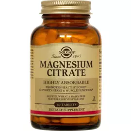 Цитрат магния, 60 таблеток, Solgar