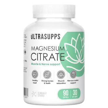 Цитрат магния, 90 капсул, Ultrasupps