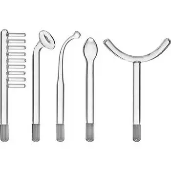 Дарсонваль импульсный массажер для тела, лица и волос с 5 насадками с Неоном, черный, Bradex