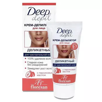 Деликатный крем для удаления волос на лице, 50 мл, FLORESAN