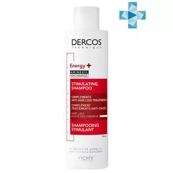 Dercos Aminexil Energy+ Шампунь Тонизирующий против выпадения и истончения волос, 200 мл, VICHY