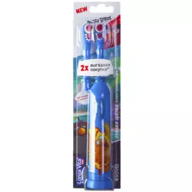 Детская зубная щетка ротационная + 2 сменных насадки, Angry Birds 3+, синяя,