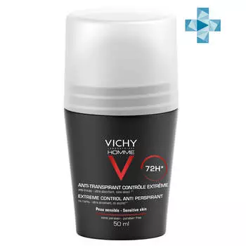 Дезодорант-шарик мужской 72ч Против избыточного потоотделения, 50 мл, VICHY