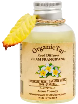 Диффузор для ароматизации помещения «СИАМСКИЙ ФРАНЖИПАНИ» с тростниковыми палочками, 100 мл, OrganicTai