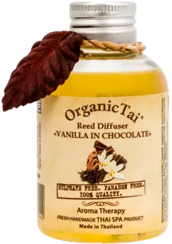 Диффузор для ароматизации помещения «ВАНИЛЬ В ШОКОЛАДЕ» с тростниковыми палочками, 100 мл, OrganicTai