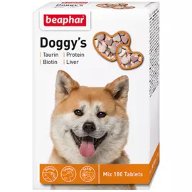 Doggy`s MIX витаминизированное лакомство для собак биотин-таурин, протеин, печень, 180 таблеток, Beaphar