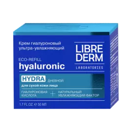 Eco-refill Гиалуроновый крем ультраувлажняющий дневной для сухой кожи, 50 мл, Librederm
