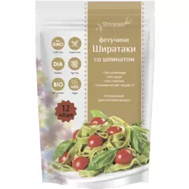 Фетучини со шпинатом, 340 г, Shirataki
