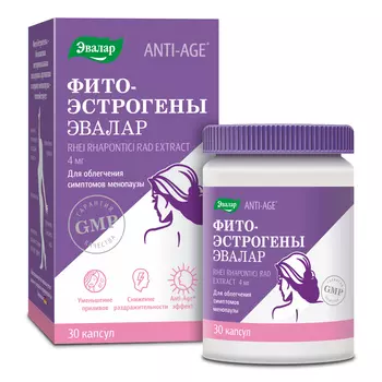 ФитоЭстрогены, кишечнорастворимые, 30 капсул, Эвалар