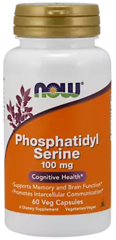 Фосфатидилсерин, 100 мг, 60 капсул, NOW