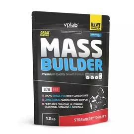 Гейнер Mass Builder, вкус «Клубника и йогурт», 1,2 кг, VPLab