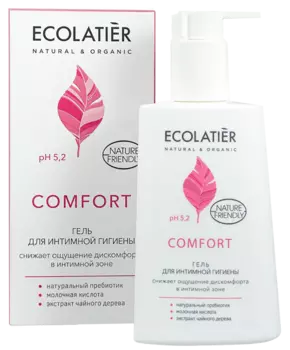 Гель для интимной гигиены Comfort с молочной кислотой и пробиотиком, 250 мл, Ecolatier