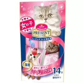 Хрустящее лакомство PRESENT для избалованных кошек на основе тихоокеанских морепродуктов, 42 г, Japan Premium Pet