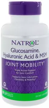 HYALURONIC ACID MSM & GLUCOSAMINE, 90 капсул, Natrol