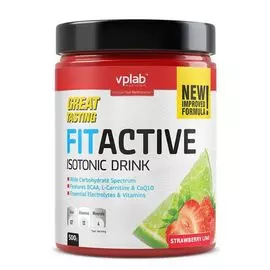 Изотонический напиток с витаминами и минералами FitActive, вкус «Клубника-лайм», 500 г, VPLab