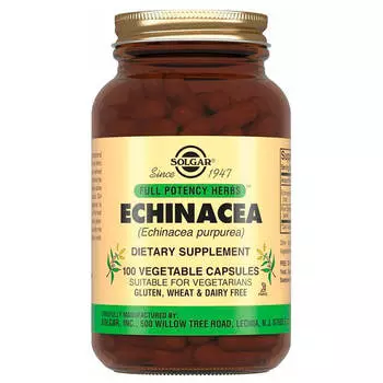 Экстракт эхинацеи пурпурной, 100 капсул, Solgar