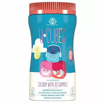 Ю-Кьюбс с кальцием и витамином Д3, 60 мармеладных пастилок, Solgar