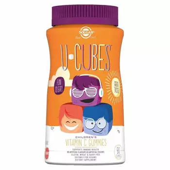 Ю-Кьюбс с витамином С, 90 мармеладных пастилок, Solgar