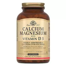 Кальций и магний с витамином D3, 150 таблеток, Solgar