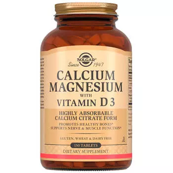 Кальций и магний с витамином D3, 150 таблеток, Solgar