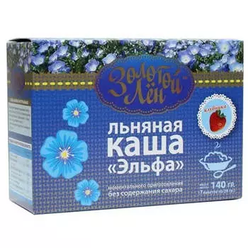 Каша льняная «Эльфа» (клубника), 7 пакетов по 20 гр, Золотой лён